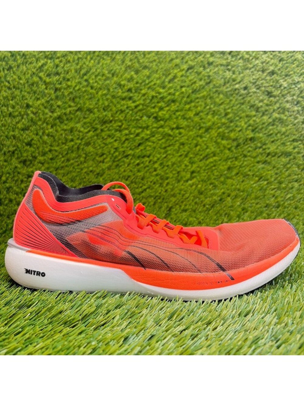 Puma Liberate Nitro Mens Size 9.5 Orange Athletic Running Walking Shoes Sneakers